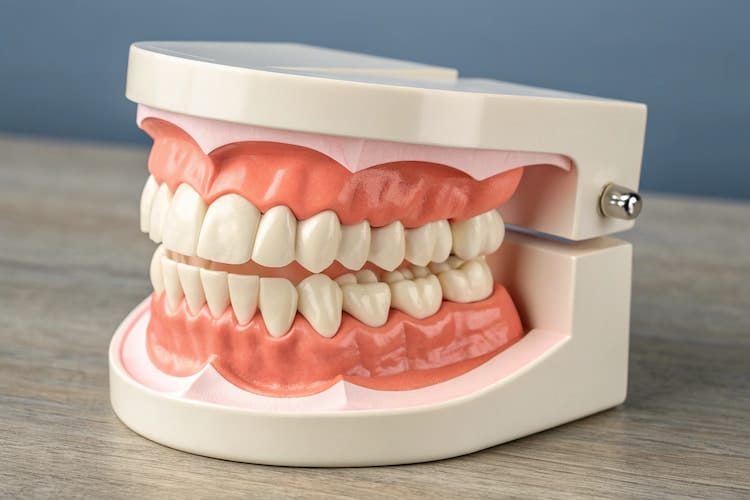 Dental crossbite showing upper teeth inside lower teeth