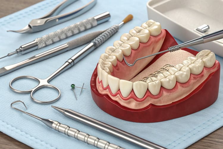 Dental illustration showing jaw repositioning surgery for crossbite